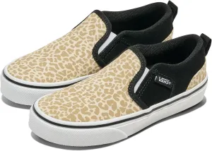 Кеды Vans Asher без шнурков для детей и подростков, леопардовый принт