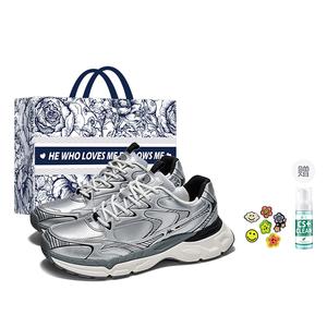 Низкие, массивные, нескользящие, износостойкие, мягкие кроссовки унисекс, серебристые Kappa, Silver (Everyday Shopping Bag Clothing Sets)