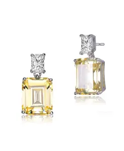 Классические серьги-подвески с покрытием из белого золота, насыщенного цвета и богатым внешним видом Rachel Glauber, yellow