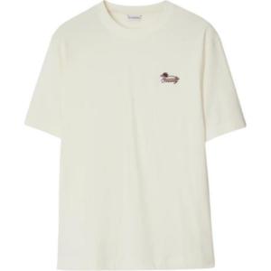 Футболка из хлопка с вышитым логотипом Burberry, цвет мел