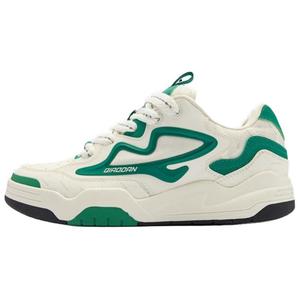 QIAODAN Кроссовки для скейтбординга Lava V3 с противоскользящим износостойким верхом, мужские, белые, зеленые