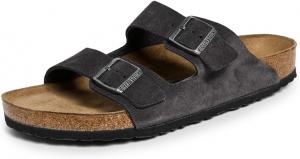Женские сандалии Birkenstock Arizona с мягкой стелькой из модного замша, Velvet Gray Suede Soft Footbed