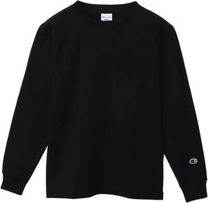 Мужская футболка с длинным рукавом Champion BASICC3-Y432, круглый вырез, хлопок, производство США, футболка с длинным рукавом и карманом, черный