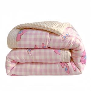 Стеганое одеяло из бобового волокна, всесезонное одеяло, утепленное зимнее одеяло, одеяло для студенческого общежития, весенне-осеннее одеяло, двустороннее одеяло Sanrio, [Authentic Authorized]My Melody-Plaid