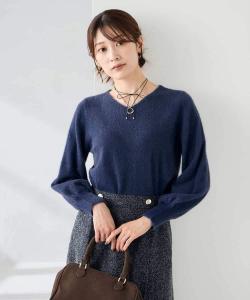 Вязаный свитер с V-образным вырезом и ворсом, украшенный блестками Avv, цвет Navy