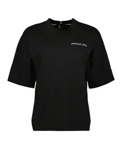 Хлопковая футболка с логотипом и светоотражающими элементами. Moncler, черный