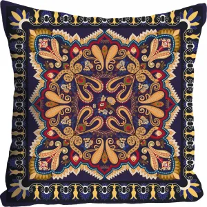 Королева декоративная подушка "Орнамент", чехол на подушку без наполнения, 1 шт Queence 40х40 см, цвет bunt + bedruckt