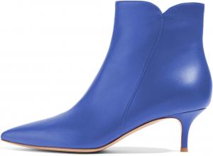Женские ботильоны YDN с низким каблуком-кистенок, заостренным носком и молнией, размеры 4-16 США, Blue