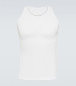 Майка из хлопка и шелка в рубчик Maison Margiela, белый