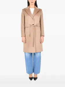Пальто с поясом Max Mara, бежевый