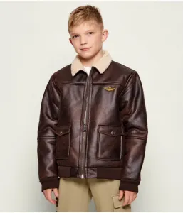 Куртка из овчины relaxed fit Aeronautica Militare, коричневый