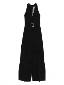 Комбинезон с V-образным вырезом и поясом Liu Jo, черный