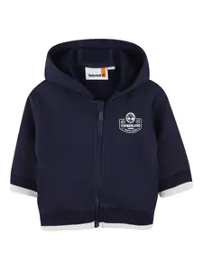 Худи на молнии с логотипом Timberland Kids, синий