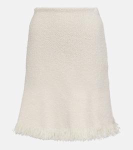 Мини-юбка букле с бахромой Chloé, белый