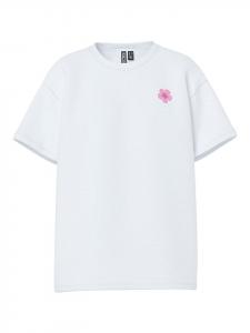 Футболка Pieces, белый/розовый/желтый