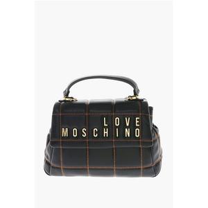 Стеганая сумка из искусственной кожи LOVE с золотым логотипом Moschino, Black