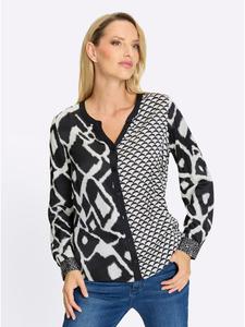 Блузка с принтом в цвете экрю и черного цвета Heine