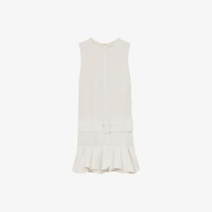 Платье мини Reiss без рукавов с поясом, белый