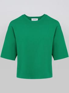 Трикотажная укороченная футболка Yves Salomon, зеленый