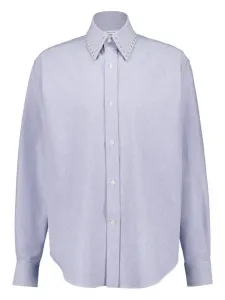 Рубашка с заклепками Alexander McQueen, синий