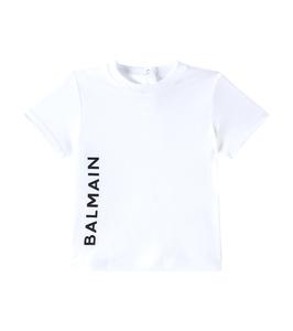Хлопковая футболка с логотипом Balmain Kids, White/Black