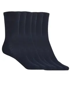 Набор из 6 пар однотонных хлопковых носков Basix Punto Blanco, темно-синий