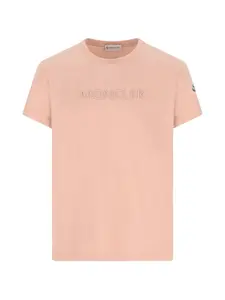 Футболка с логотипом Moncler Enfant, розовый