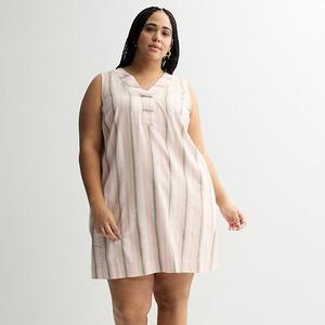 Повседневное платье-трапеция Plus size Sonoma Goods For Life, Neutral Multi Stripe