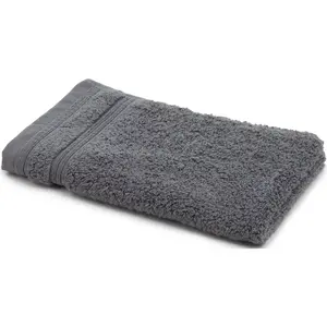 Гостевые полотенца Monaco в наборе, однотонные, с волнистой каймой Gözze, антрацит