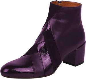 Женские модные ботильоны Pazzion с закрытым носком и молнией, низкий толстый каблук, зимние короткие ботинки, формальная обувь для работы и свиданий, размер 4-16 US, Purple