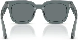 Женские квадратные солнцезащитные очки Emporio Armani EA4271, Shiny Transparent Grey/Dark Blue
