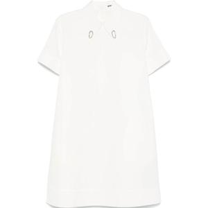 Короткое платье с коротким рукавом и воротником JIL SANDER, белый