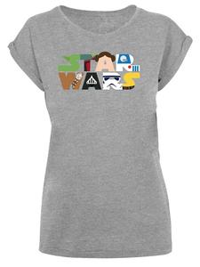 Футболка F4NT4STIC T-Shirt Star Wars Character Logo, пятнистый серый