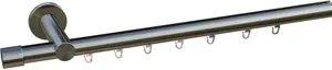 Карниз indeko "Консул", 1 направляющая, желаемая длина, комплект внутренней направляющей, включая планеры и крепежный материал 280 см, Ø 20 мм, цвет edelstahlfarben