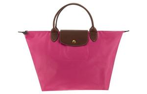 Сумка Le Pliage из телячьей кожи среднего размера розовая LONGCHAMP