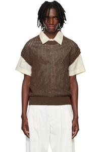 Коричневая трикотажная футболка с короткими рукавами System