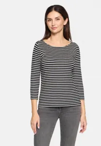 Базовая футболка с длинными рукавами и воротником-стойкой Betty Barclay, Schwarz Weiß