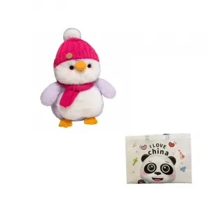 Зимняя улыбающаяся шапка пингвин плюшевая кукла высота 30см Bitter purchase, красный