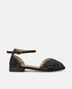Женские босоножки со стразами и браслетом на щиколотку Alma en Pena, черный