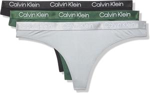Комплект женских стрингов Calvin Klein Motive Micro Stretch, Black/Kelly Green/Wolf Grey