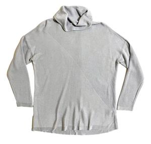 Женский свитер с воротником-хомут из лиоцелла и шелка Tencel синего цвета Eileen Fisher