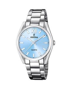 F20622/3 Женские часы Boyfriend Alegria из стали с синим циферблатом Festina, серебро