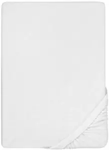 Простыня Biberna на подкладке "Пепе", мягкая махровая ткань стрейч 90-100х190-200 см, 1 шт., белый