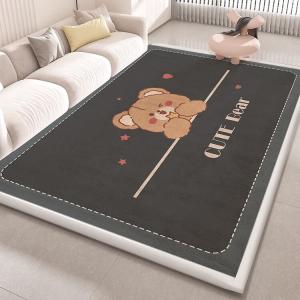 Budis Ковер 80х200 см для гостиной/детской, утолщенный, с дизайном мишки, высокоэластичный, противоскользящий