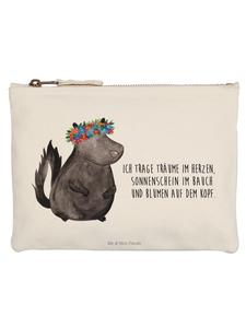 Mr. & Mrs. Panda Пенал "Скунс" с надписью белого цвета