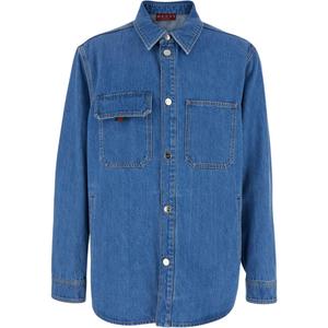 Расслабленная джимовая рубашка GUCCI, синий