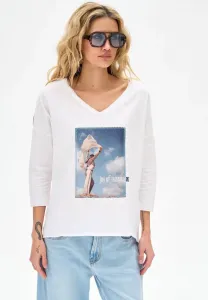Топ с длинными рукавами gara Blue Shadow, White