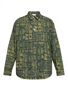 Джинсовая рубашка с логотипом Off-White, зеленый