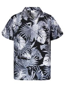 Рубашка на пуговицах классического кроя King Kameha Pineapple Leaves, серый