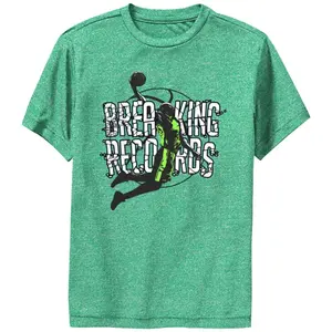 Футболка с графическим принтом для мальчиков, бьющих рекорды баскетбола Licensed Character, цвет kelly heather